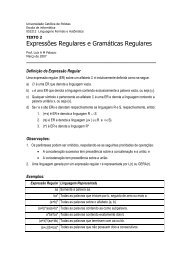 ExpressÃµes Regulares e GramÃ¡ticas Regulares