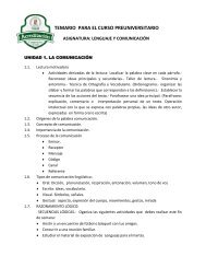 TEMARIO PARA EL CURSO PREUNIVERSITARIO