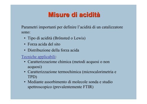 introduzione alla catalisi eterogenea - Chimica Industriale