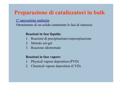 introduzione alla catalisi eterogenea - Chimica Industriale