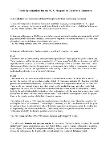childrens literature thesis The words that spoke directly to a young puritan soul in development animals as people in children's literature books that use animals as people can add. childrens literature thesis The words that spoke directly to a young puritan soul in development animals as people in children's literature books that use animals as people can add.