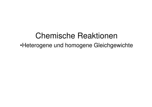 Chemische Reaktionen