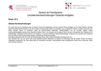 Deutsch als Fremdsprache Lernziele-Kannbeschreibungen ...