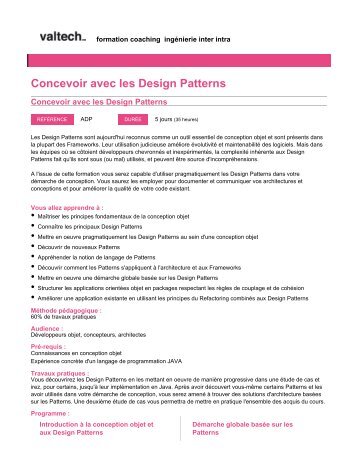 Concevoir avec les Design Patterns - Valtech Training