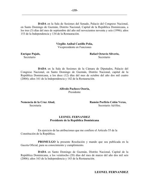 GACETA OFICIAL - CÃ¡mara de Diputados