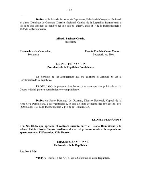 GACETA OFICIAL - CÃ¡mara de Diputados