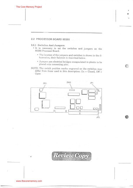 NCR Kit Information 3279-K010 80386 Upgrade. - The Core Memory