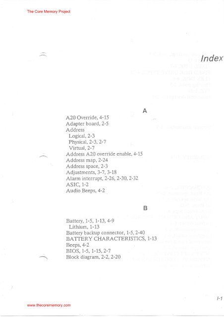 NCR Kit Information 3279-K010 80386 Upgrade. - The Core Memory