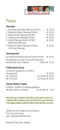 Preisliste Wellness-Angebot - TAGUNGSHOTEL Jesteburg