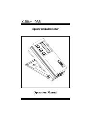 938 SpectroDensitometer Operation Manual ... - X-Rite