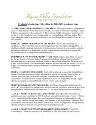 Graduate Scholarships Offered for the 2014-2015 ... - Kappa Delta