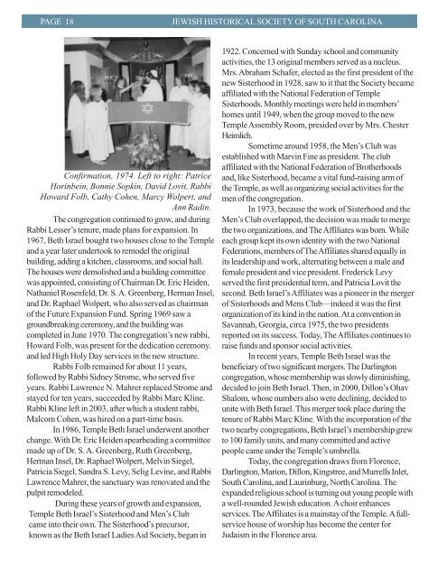 summer 2004 newsletter - Jewish Historical Society of South Carolina