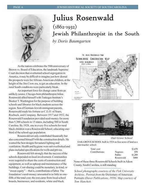 summer 2004 newsletter - Jewish Historical Society of South Carolina