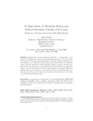 G–Expectation, G–Brownian Motion and Related Stochastic ...