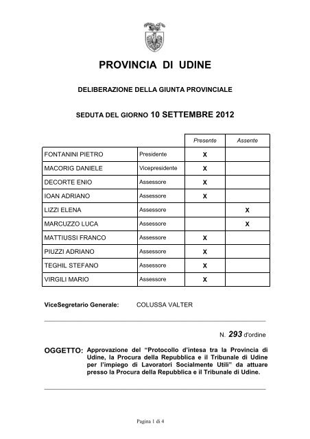 e il tribunale di udine - Provincia di Udine