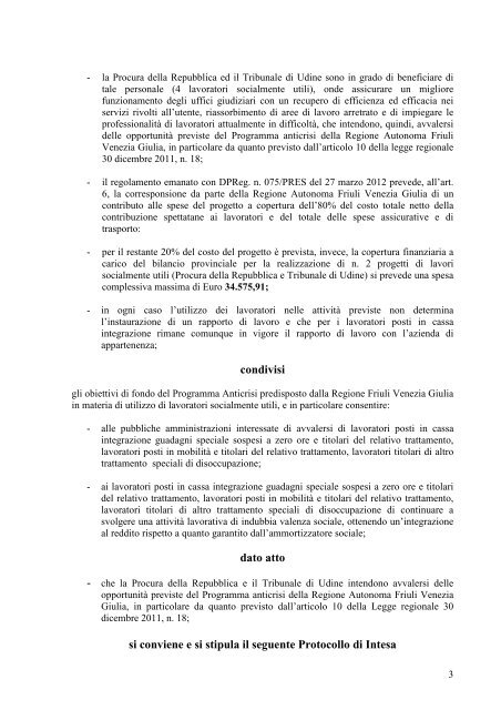 e il tribunale di udine - Provincia di Udine