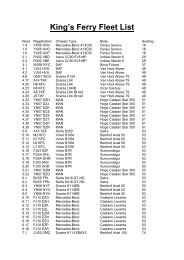 King's Ferry Fleet List