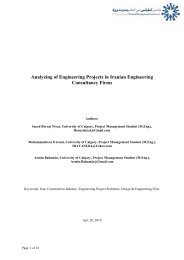 Analyzing of Engineering Projects in Iranian Engineering ...