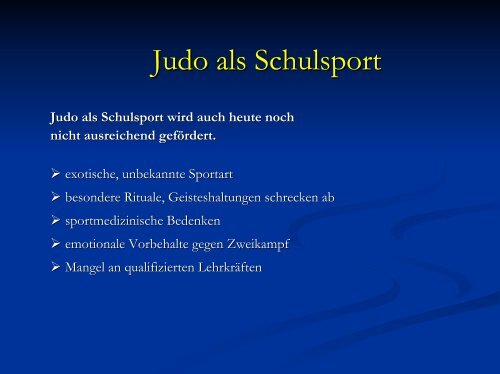 Theorie und Praxis des Judo - Universität Flensburg
