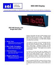 SED-460 Display - Advanced Weigh Technologies, Inc.