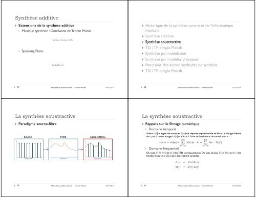 Méthodes de synthèse sonore et applications en informatique ...