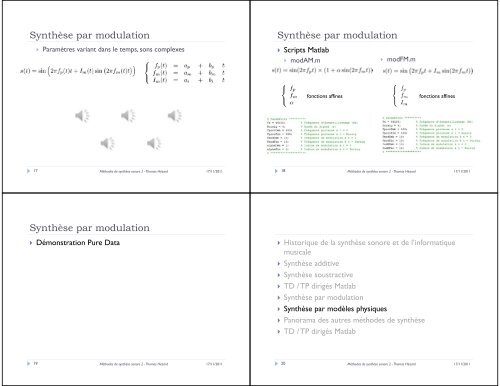 Méthodes de synthèse sonore et applications en informatique ...