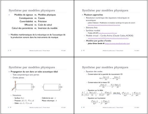 Méthodes de synthèse sonore et applications en informatique ...