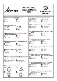 OLIMPUS Sesja zimowa 2010 - Matematyka, kl. 2 Gimnazjum