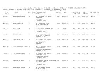 Publication of Provisional Merit list of Trained CT Science ... - Cuttack