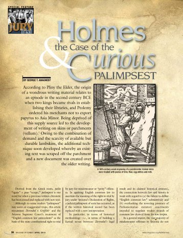 Holmes and the Case of the Curious Palimpsest