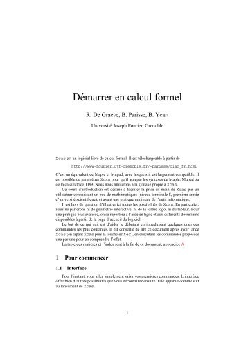 DÃ©marrer en calcul formel