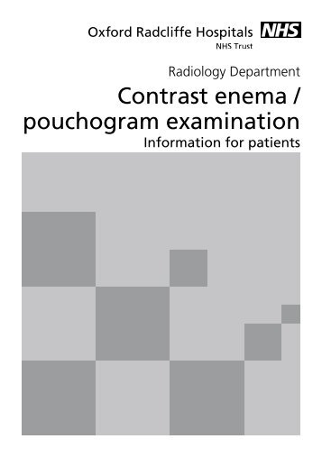 Contrast enema / pouchogram examination - Oxford University ...