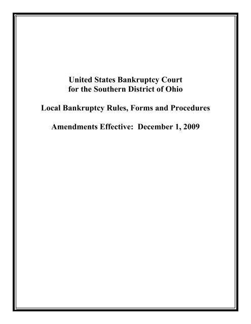 Local Bankruptcy Rules, Forms and Procedures - Southern District ...