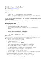 ISM3011: Study Guide for Exam 3