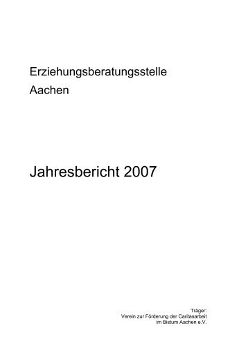 Jahresbericht 2007 - Erziehungsberatung im Bistum Aachen