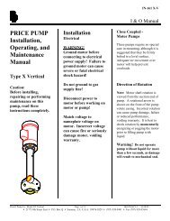 PRICE PUMP Installation, Operating, and Maintenance Manual