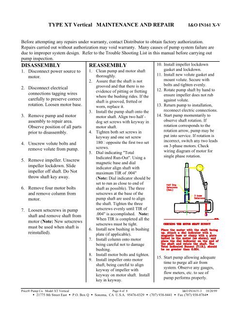 PRICE PUMP Installation, Operating, and Maintenance Manual