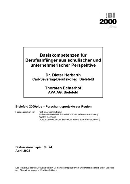 Basiskompetenzen für - Universität Bielefeld