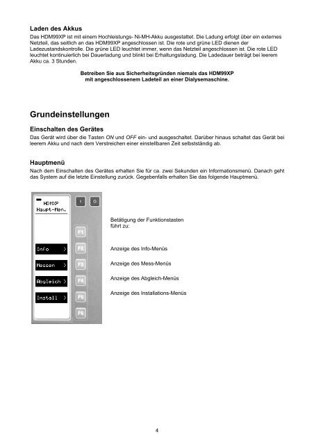 HDM99XP Dialyse Referenz MessgerÃ¤t ... - IBP Medical