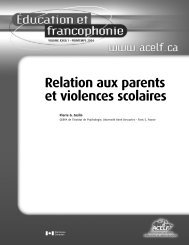 Relation aux parents et violences scolaires - acelf