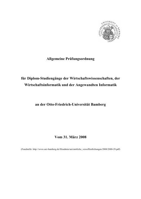 Allgemeine Prüfungsordnung für Diplom-Studiengänge der ...
