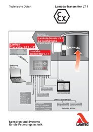 Technische Daten Lambda-Transmitter LT 1 Sensoren und ... - lamtec