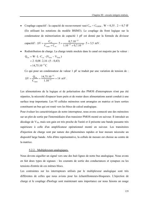 Circuits et systemes de modelisation analogique de neurones ...