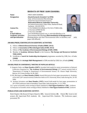 View Profile - Babasaheb Bhimrao Ambedkar University