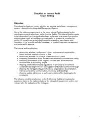 Checklist for Internal Audit Target Setting Objective