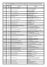 Database of Alumni Association - Visva-Bharati