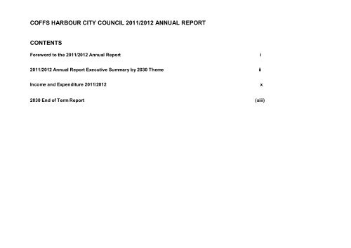 ANNUAL REPORT - Coffs Harbour City Council - NSW Government