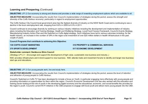 ANNUAL REPORT - Coffs Harbour City Council - NSW Government