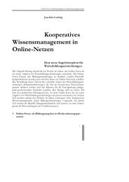 Kooperatives Wissensmanagement in Online-Netzen - Petersheim