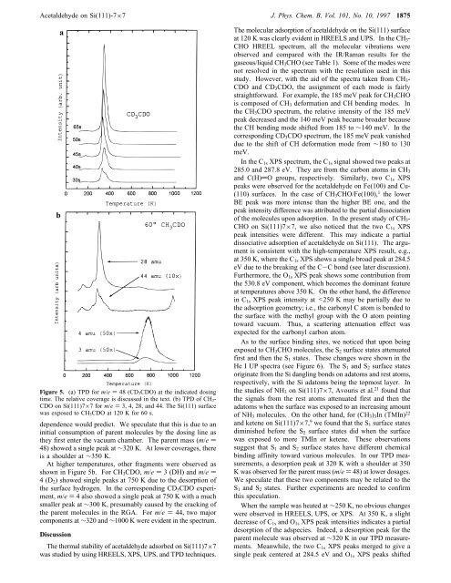 Adsorption and Thermal Decomposition of Acetaldehyde on Si (111 ...